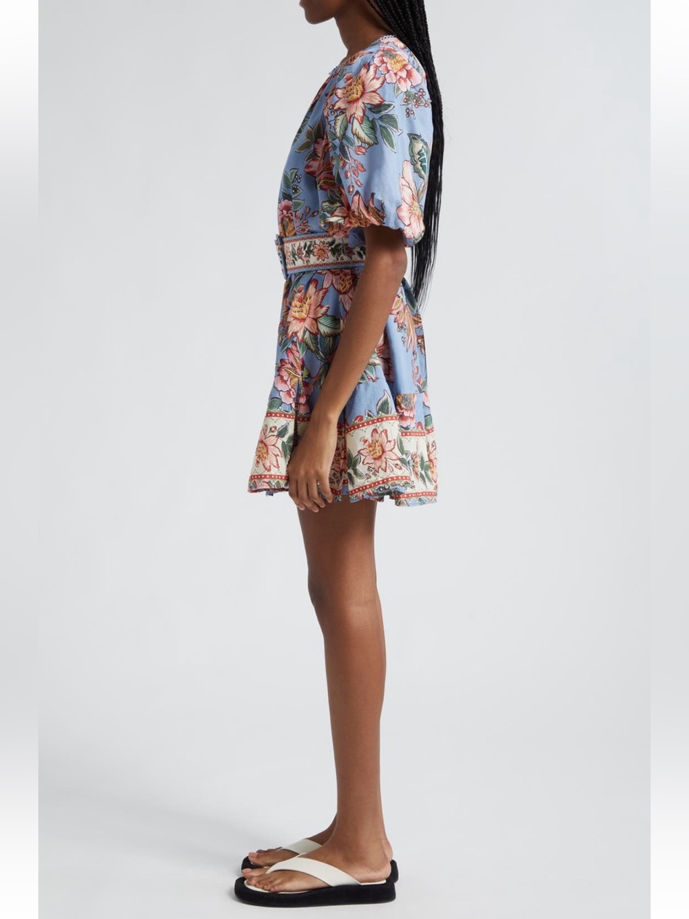 NWT FARM Rio Wonderful Bouquet Floral Belted Minidress SZ L - Picture 3 of 13